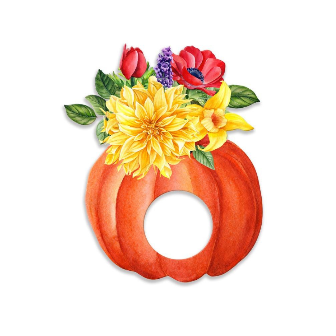 SERVILLETEROS DE CALABAZA Y FLORES