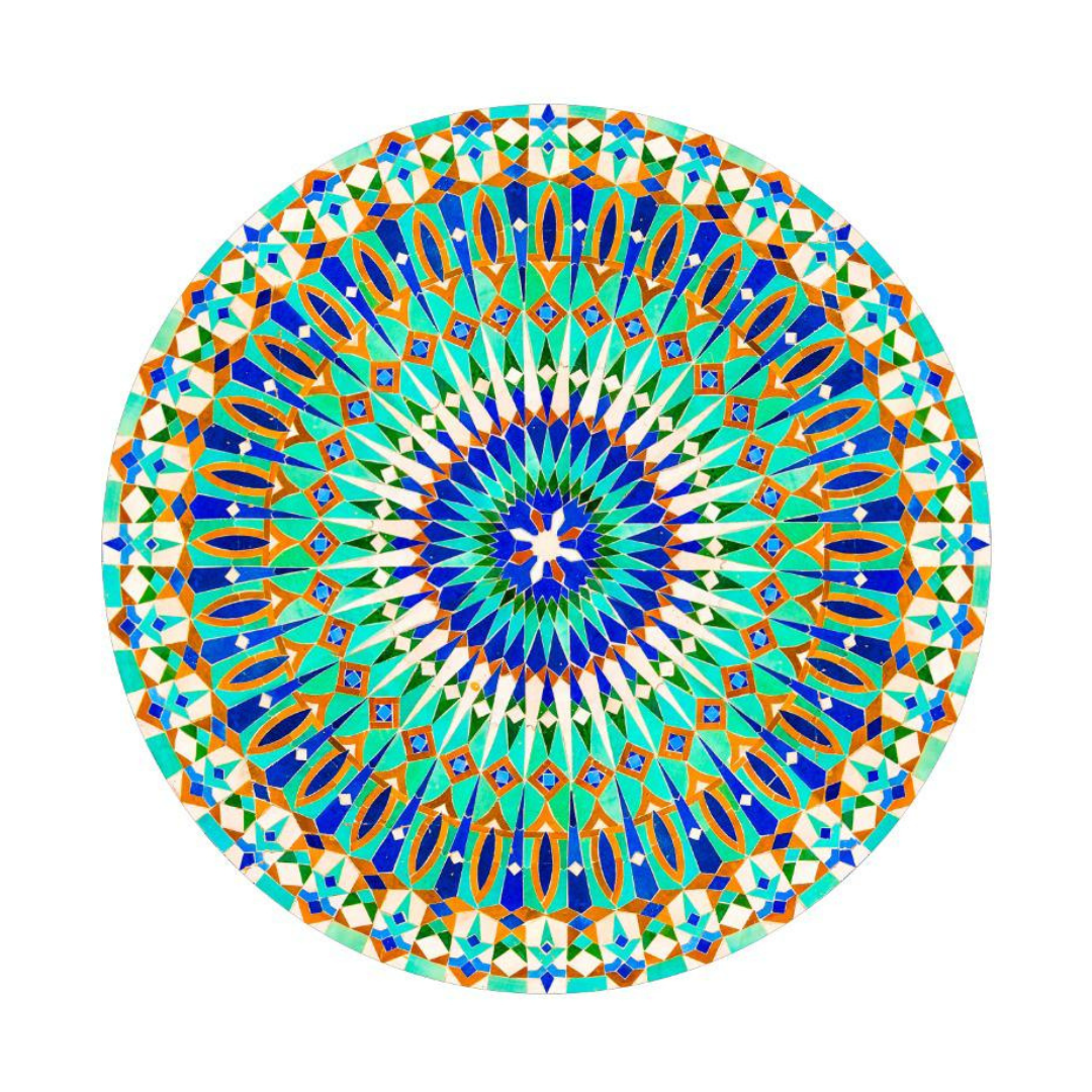BAJOPLATO PSICODÉLICO TONOS AZULES