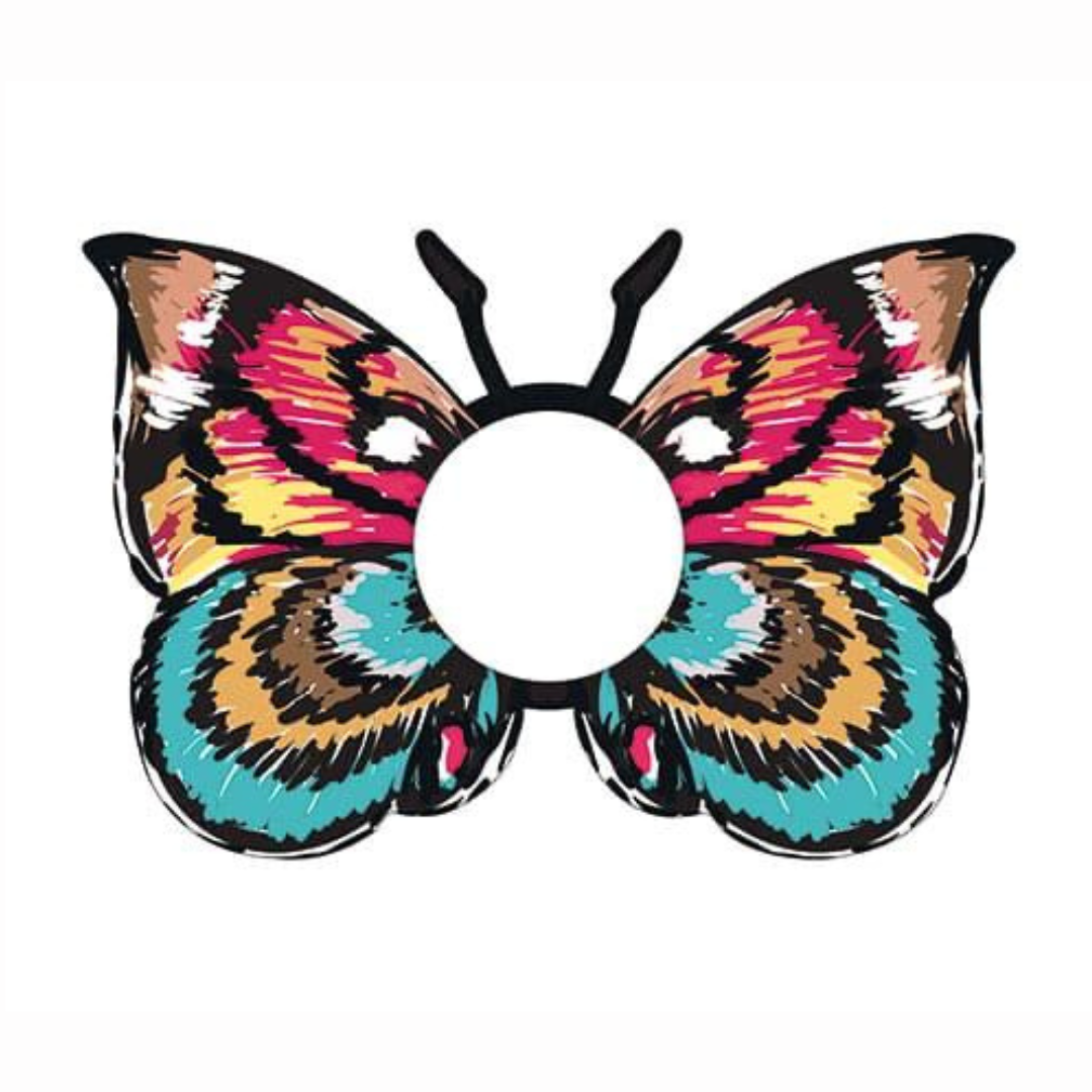 SERVILLETERO DE MARIPOSA VIOLETA Y TURQUESA