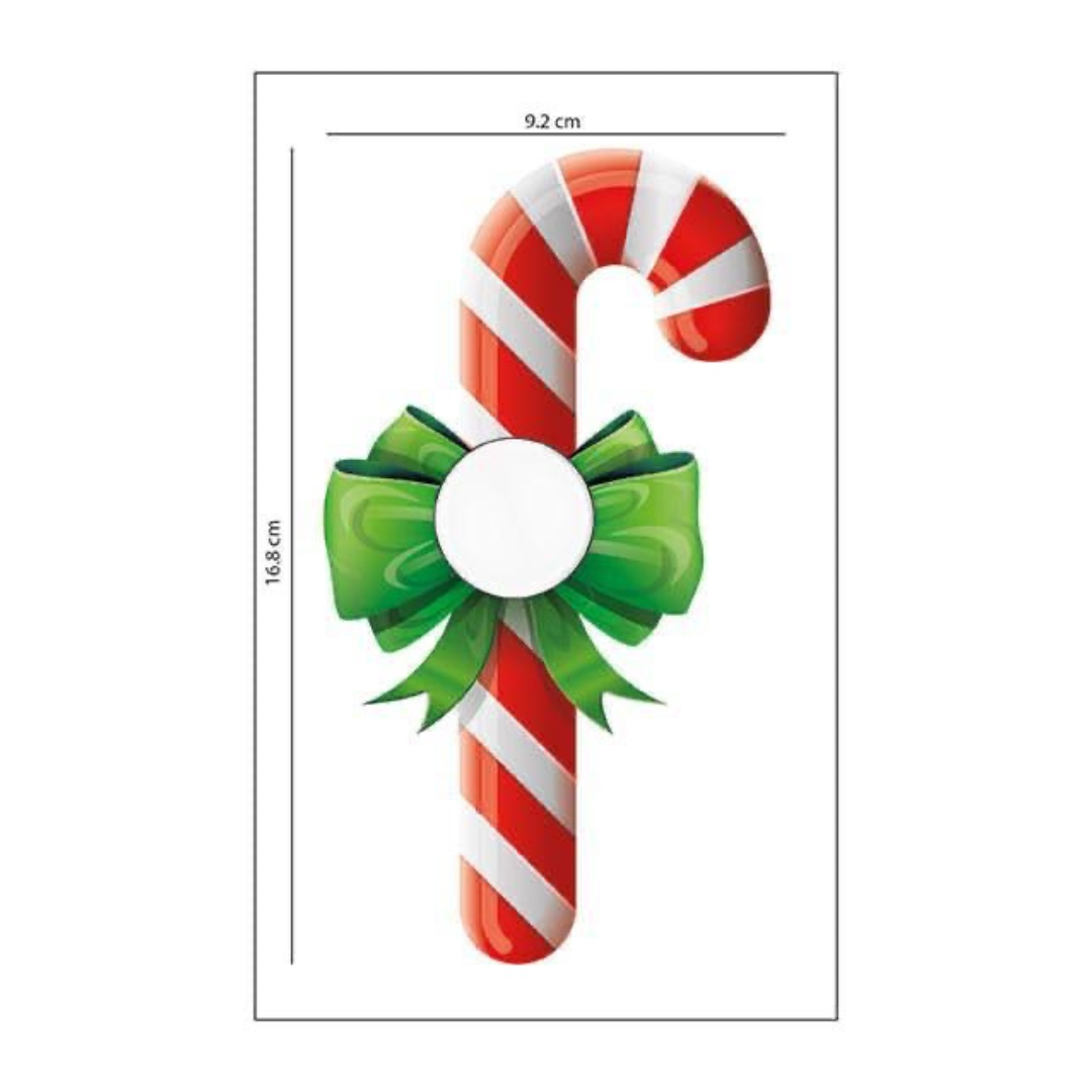 SERVILLETERO BASTÓN DE NAVIDAD CON MOÑO VERDE