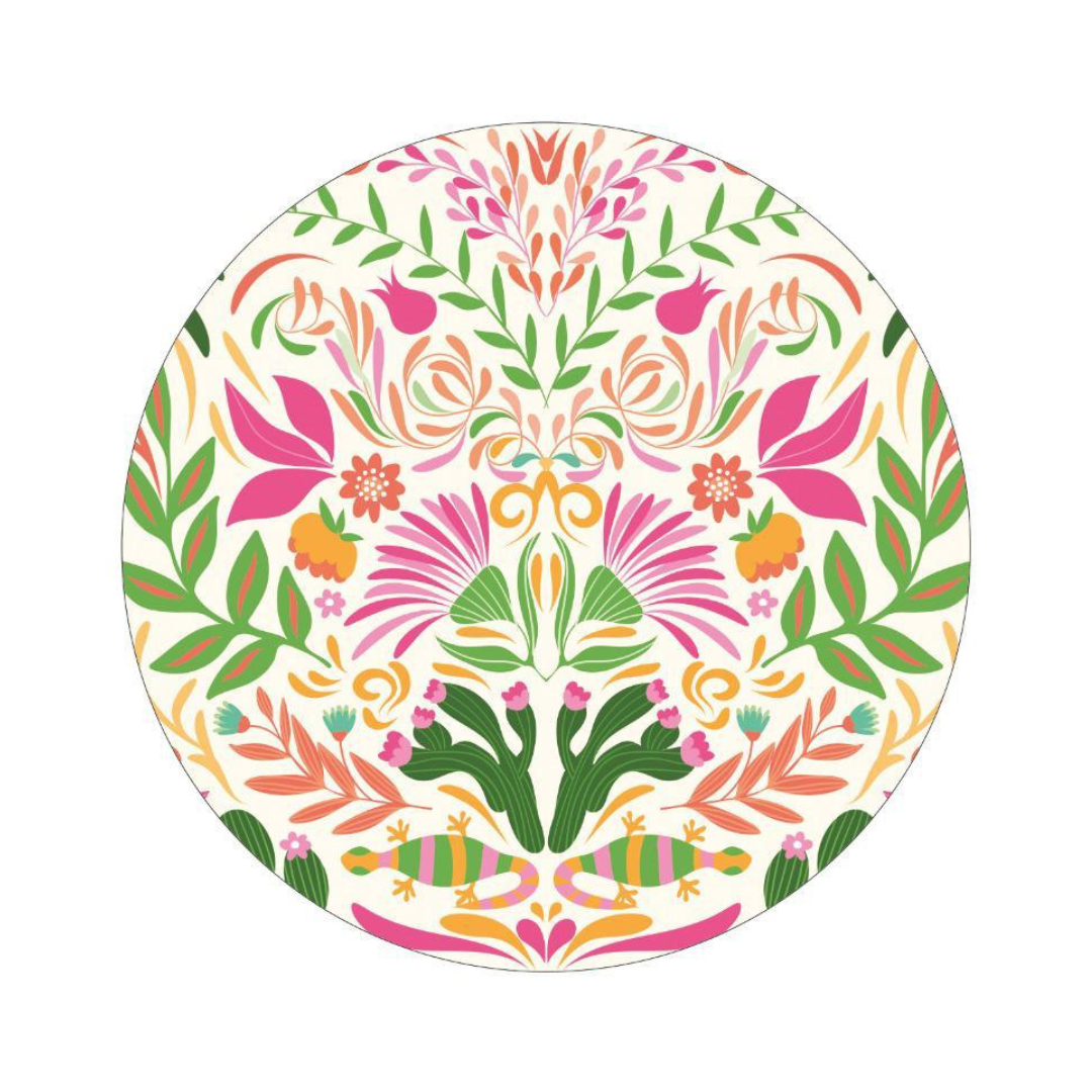 BAJOPLATO MEXICANO NOPAL Y FLORES ROSAS