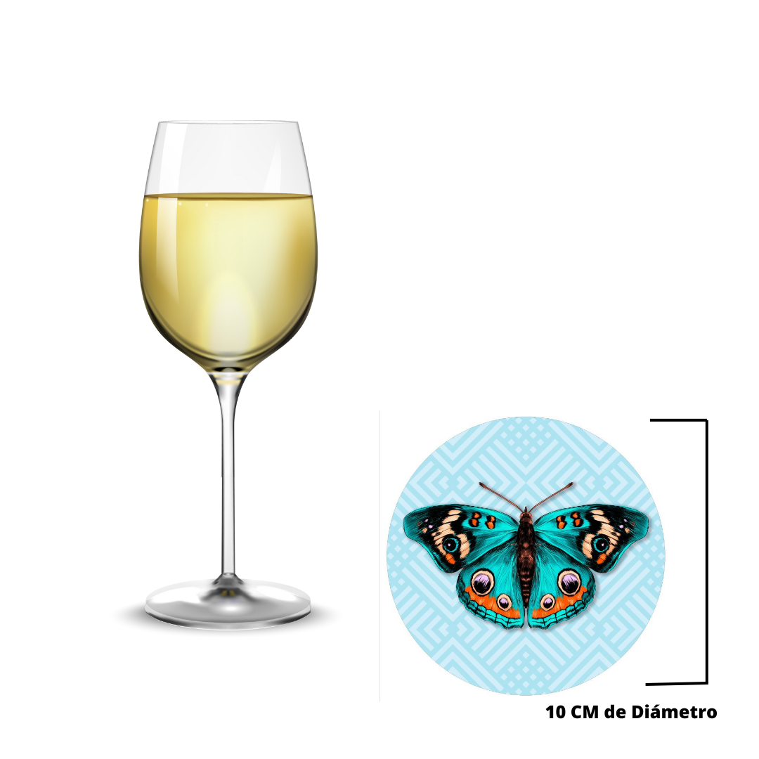 BAJOPLATO MARIPOSA AZUL FONDO AZUL CLARO