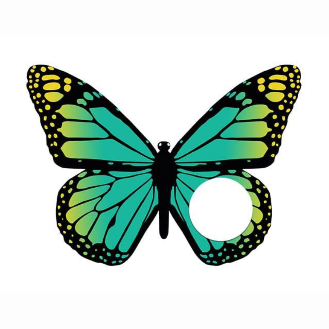 SERVILLETERO MARIPOSA AMARILLO Y TURQUESA