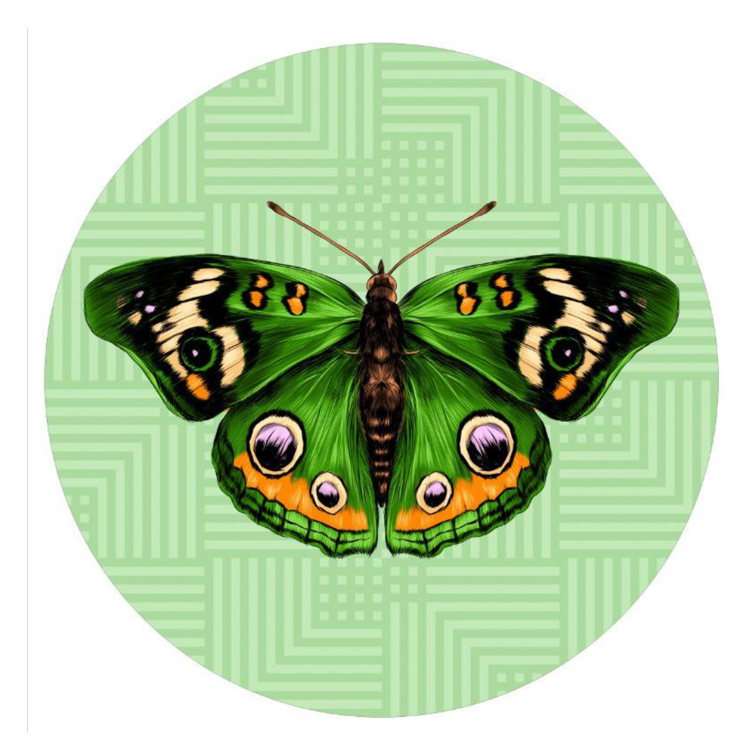 BAJOPLATO MARIPOSA VERDE