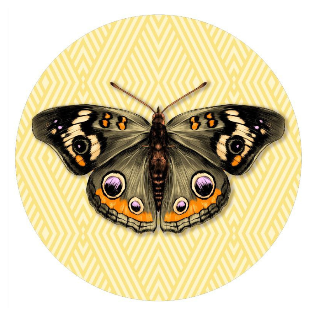 BAJOPLATO MARIPOSA AMARILLA