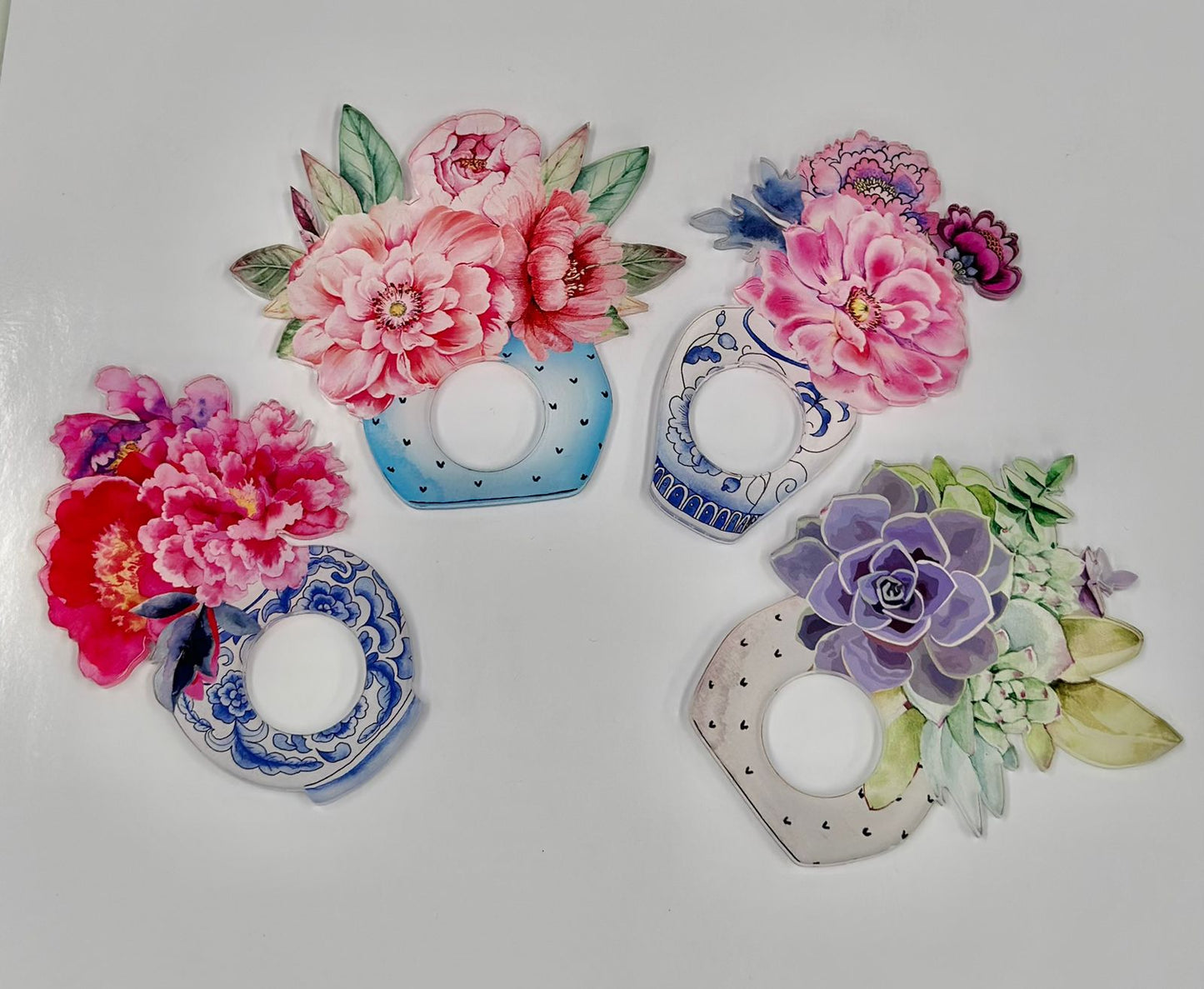 SET DE SERVILLETEROS FLORALES