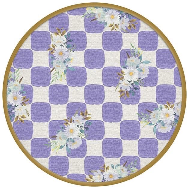 Portaplatos cuadros Morados flores blancas A-217