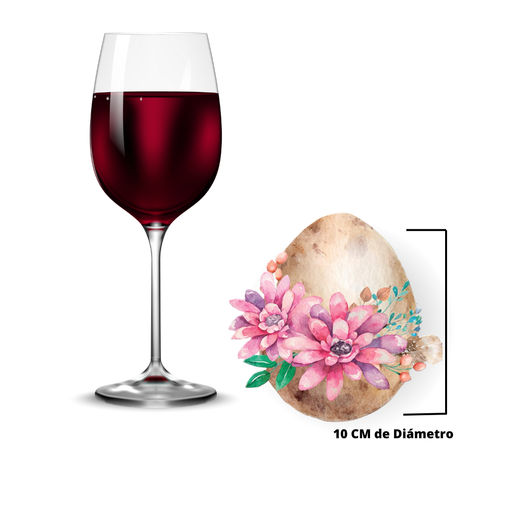 Portaplato Huevo de Pascua y Flores rosas A-562