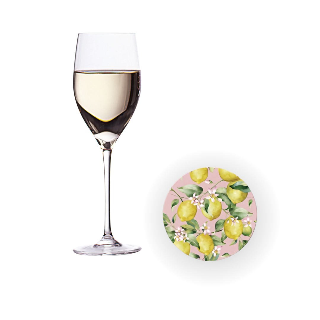Bajoplato Limones Amarillos y Fondo Rosa A-003