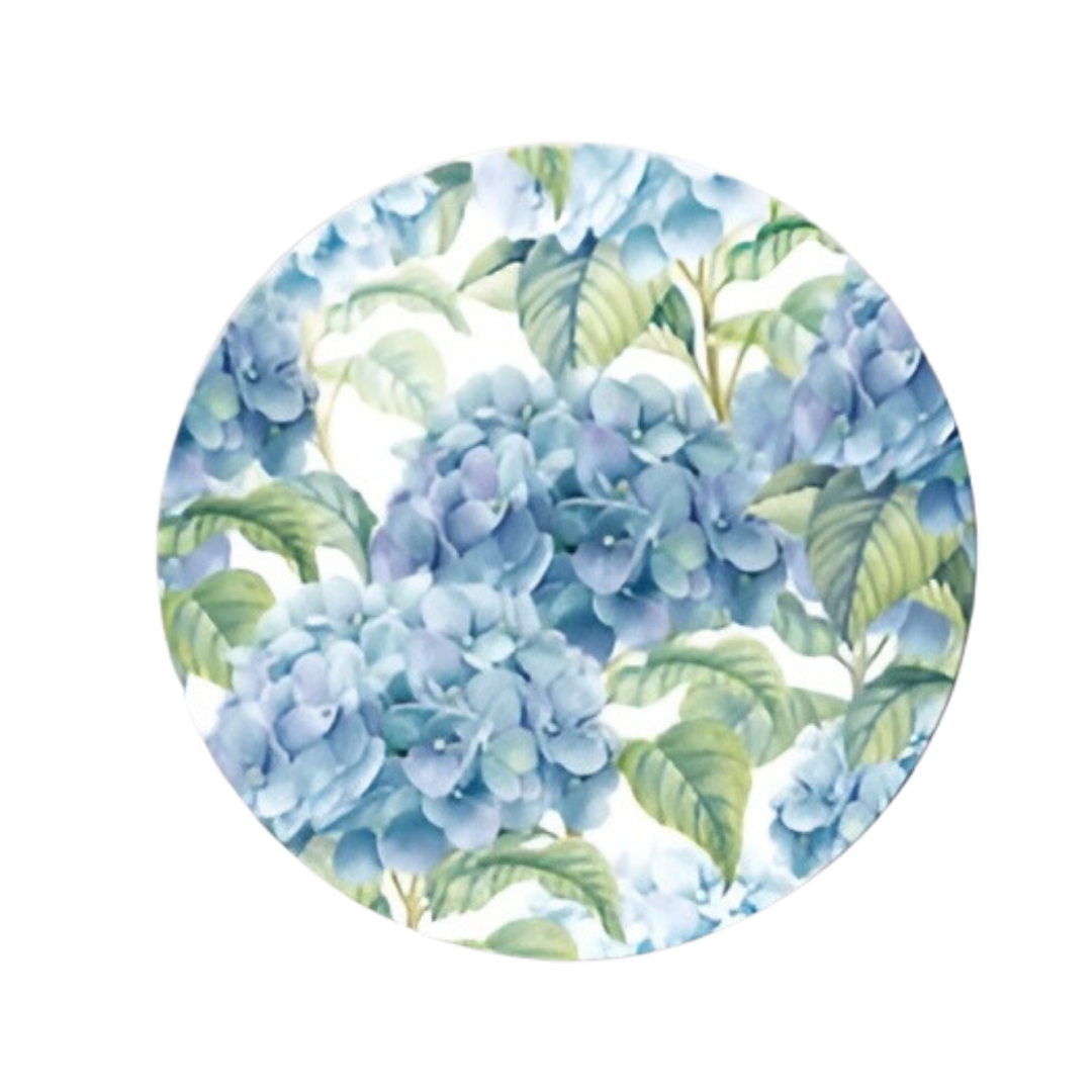 BAJOPLATO FLORAL AZUL Y VERDE A-010