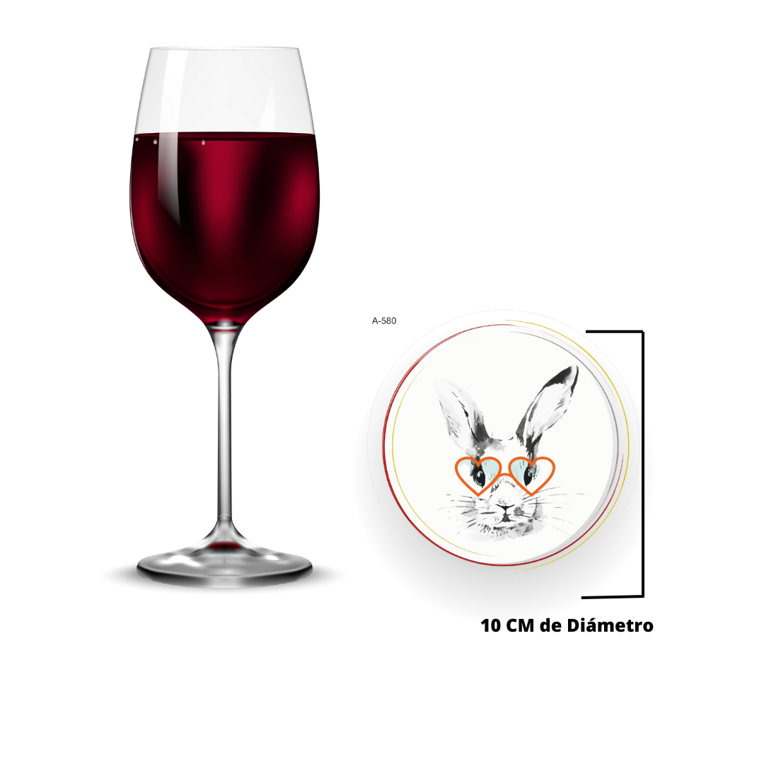 BAJOPLATO CONEJO Y LENTES DE CORAZÓN A-580