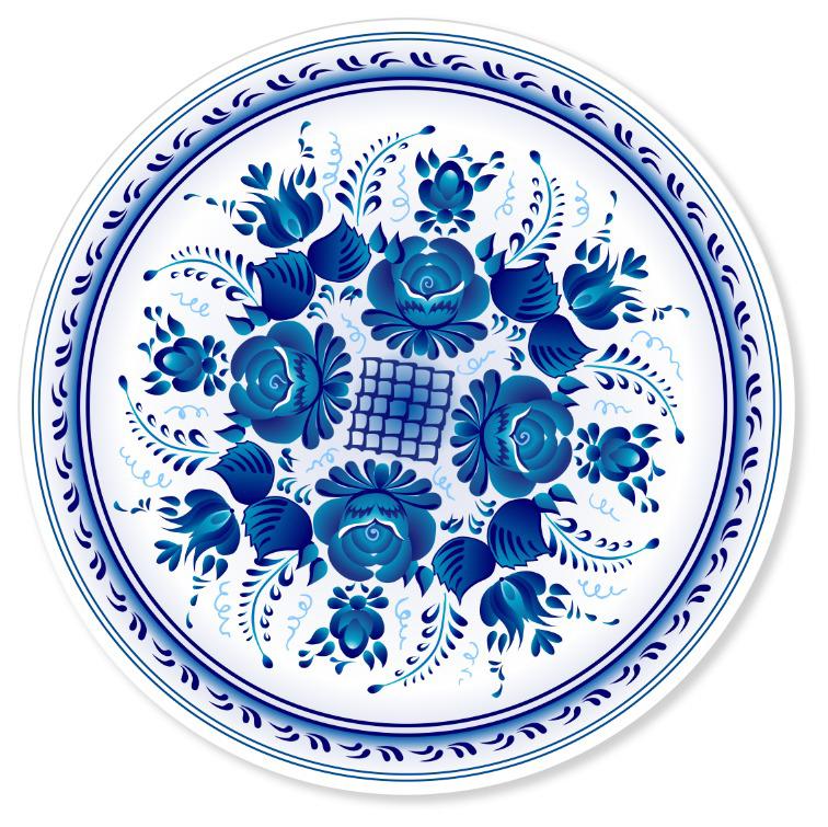 PortaplatosDiseño Abstracto Azul