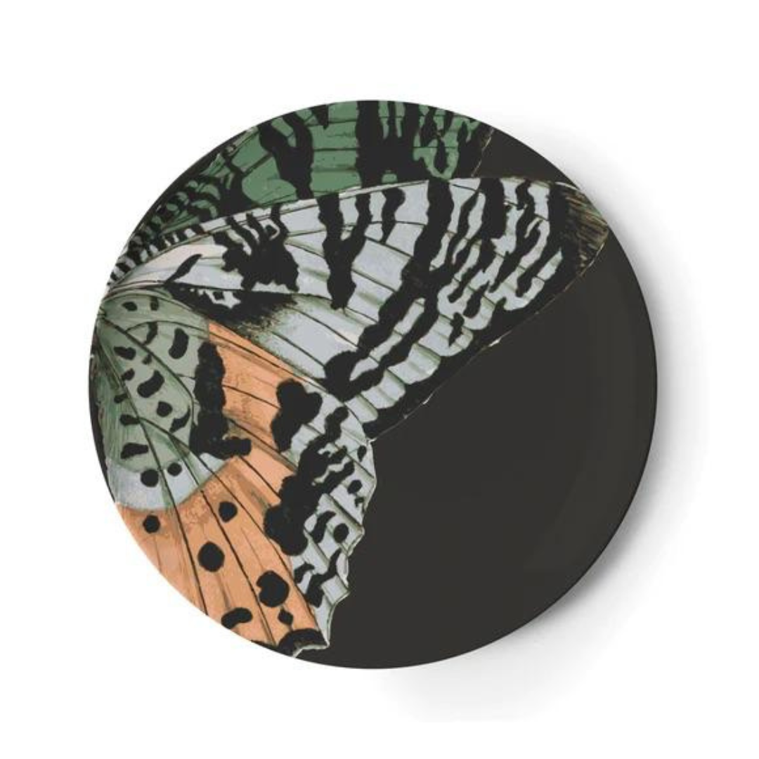 Portaplato Negro con Alas de Mariposa A-171