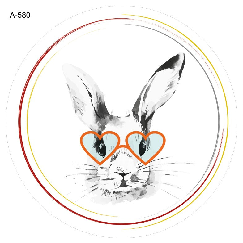 BAJOPLATO CONEJO Y LENTES DE CORAZÓN A-580