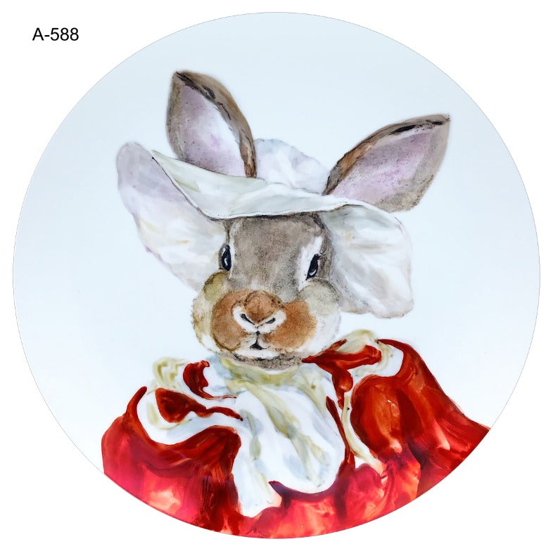 BAJOPLATO CONEJO Y SOMBRERO BLANCO A-508
