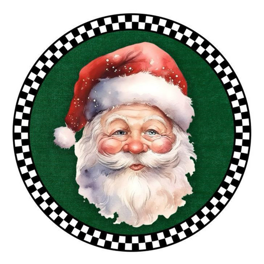 Bajoplato de Santa con fondo verde