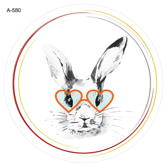 BAJOPLATO CONEJO Y LENTES DE CORAZÓN A-580